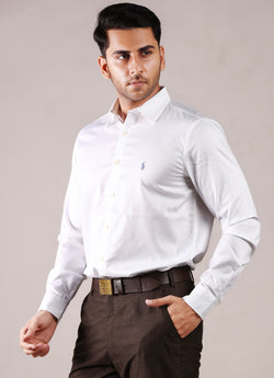RL POLO WHITE GIZA COTTON SHIRT